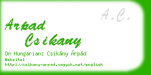 arpad csikany business card